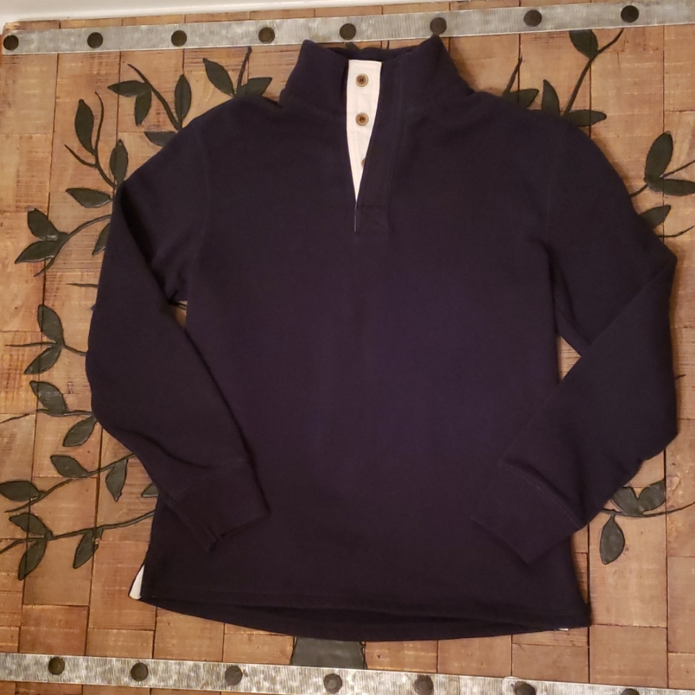 Mini Boden Boy's 13-14 Y Navy polo sweater EUC